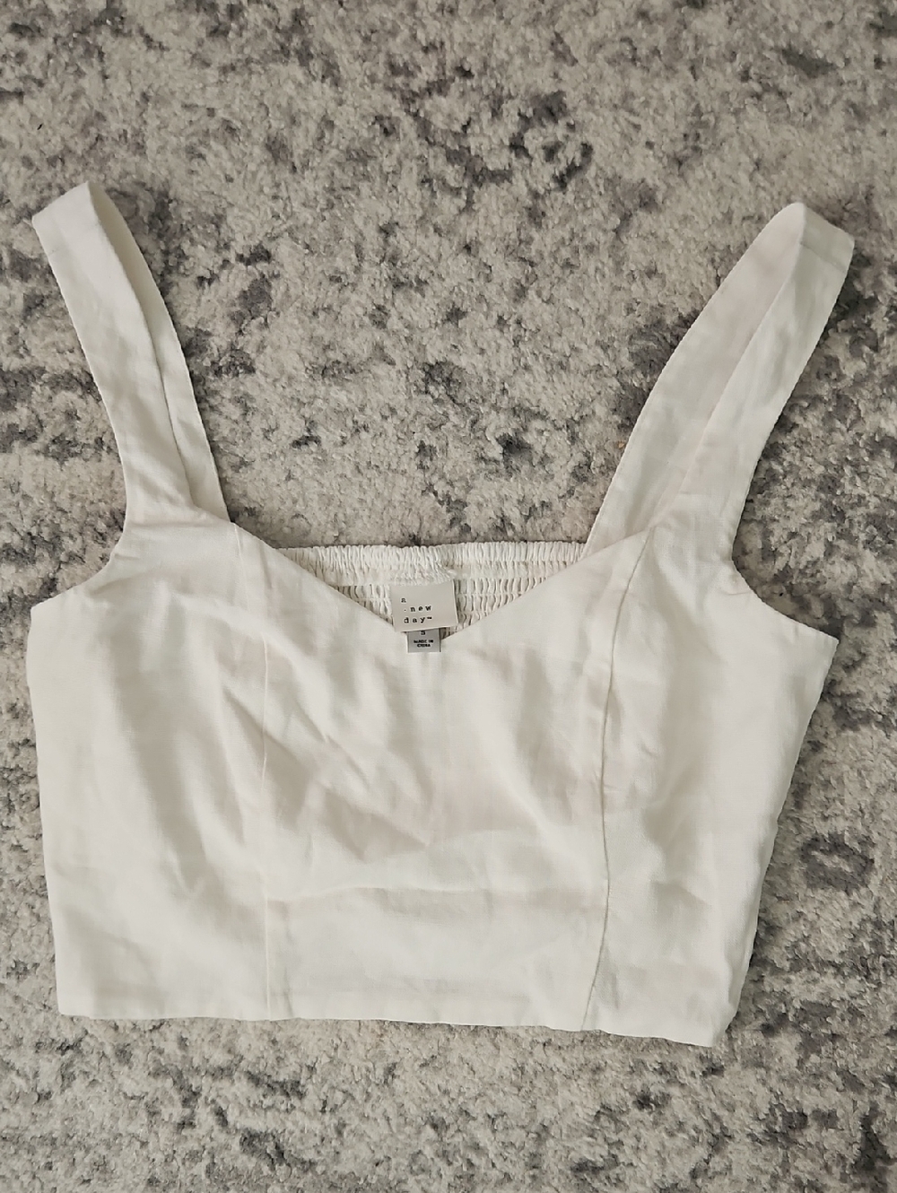 a new day White Cropped Square-Neck Tank